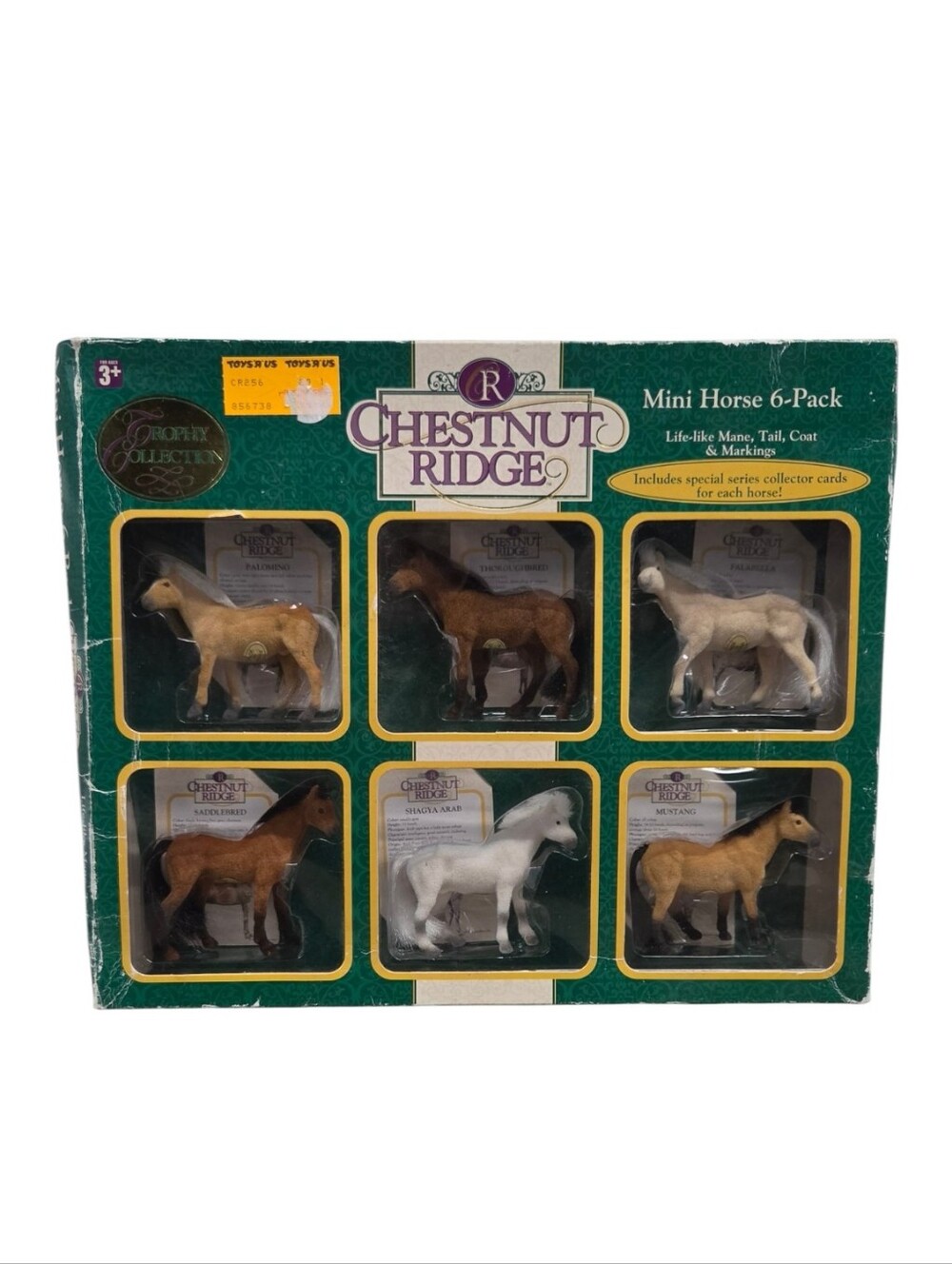 Vintage 1996 Chestnut Ridge Mini Horse 6-Pack Toy Set - Brown & White